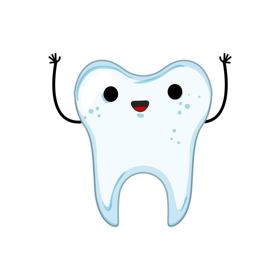 cute tooth character cartoon vector illustration