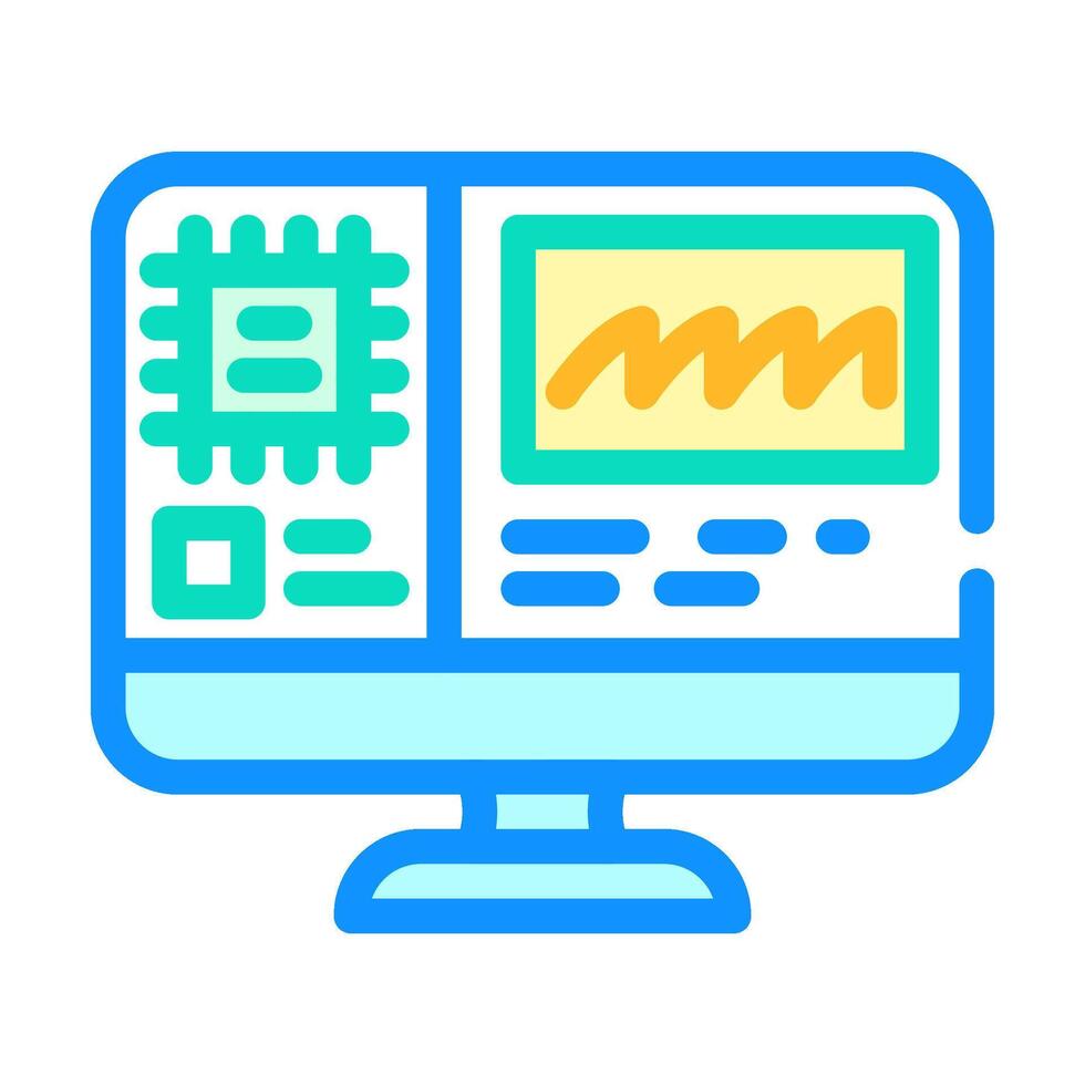 hardware diagnosis repair computer color icon vector illustration
