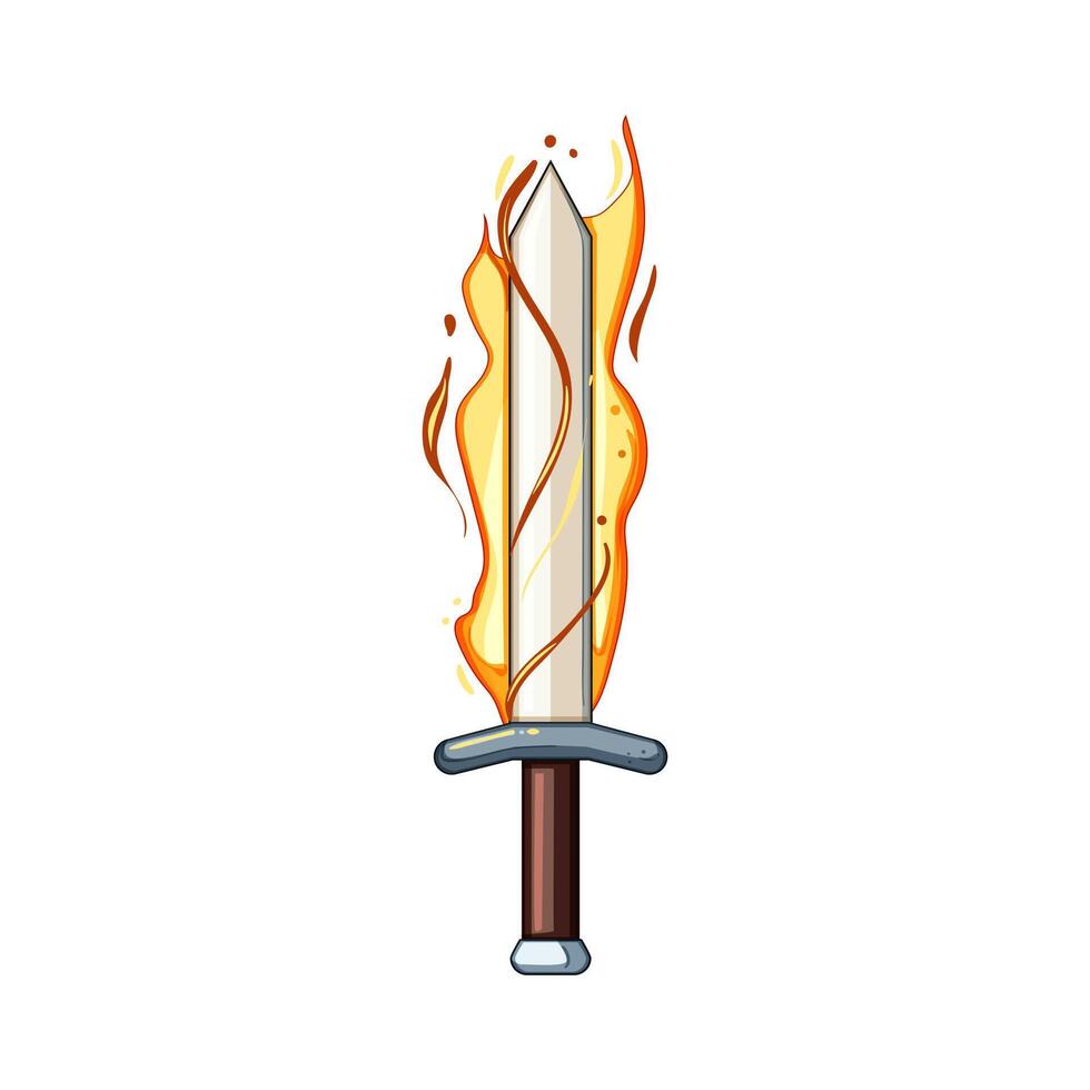 blue sword effect cartoon vector illustration