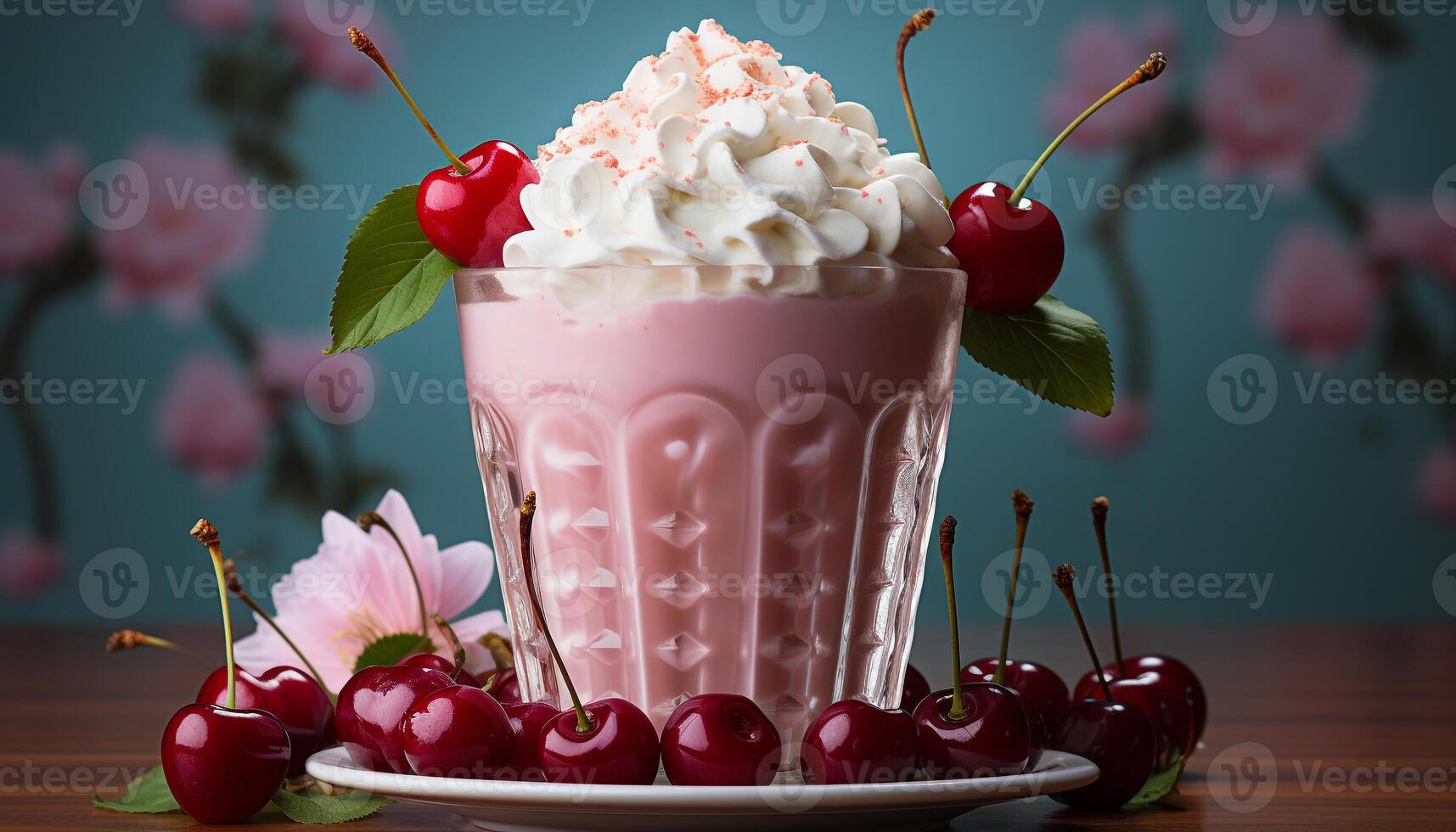 AI generated Freshness of summer berries on table, a sweet dessert generated by AI photo