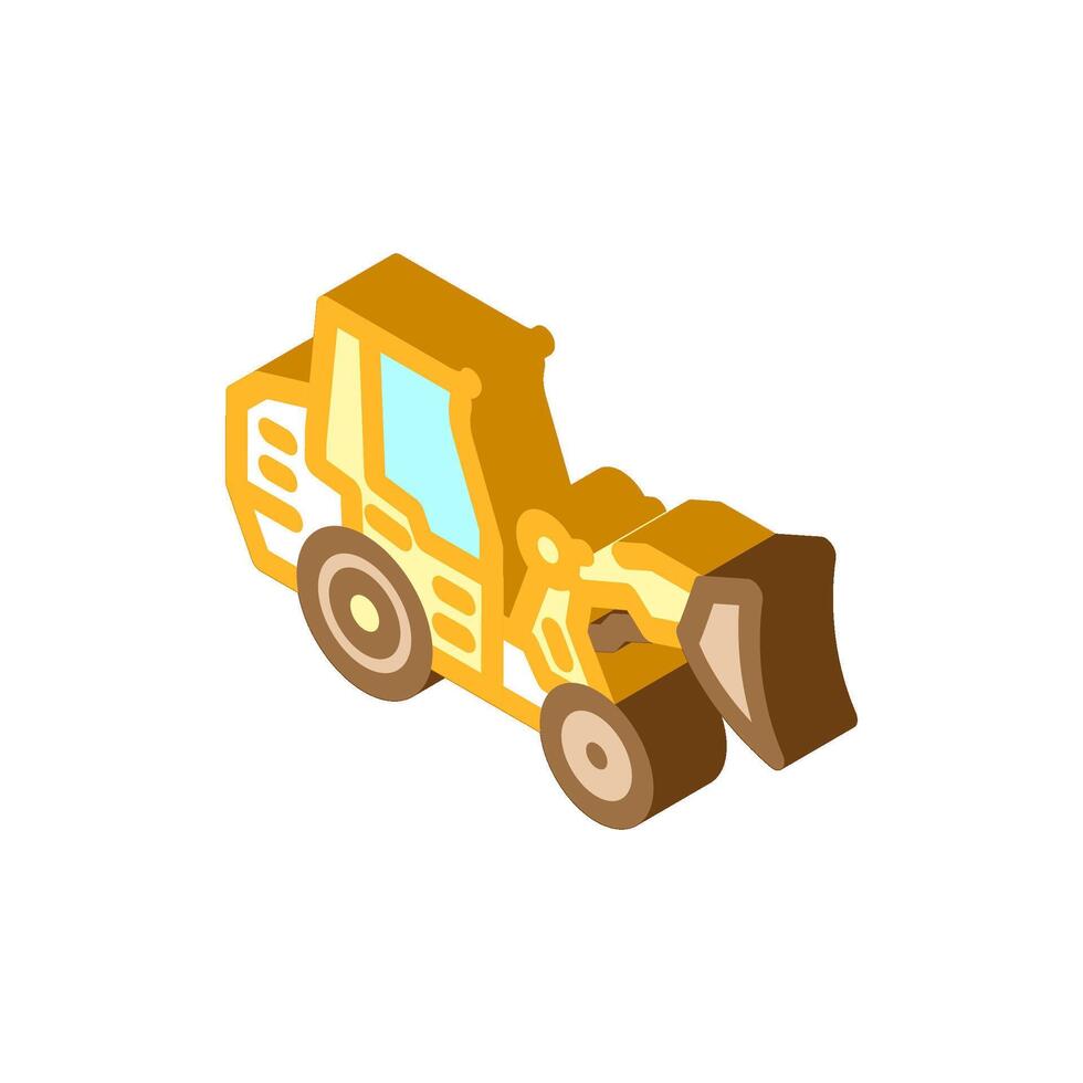 compacto cargador construcción vehículo isométrica icono vector ilustración