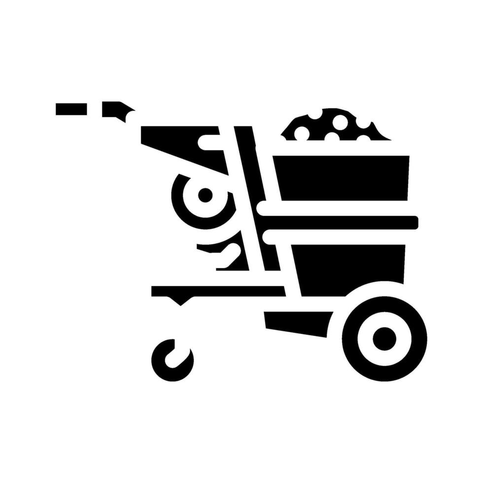 dump truck construction vehicle glyph icon vector illustration