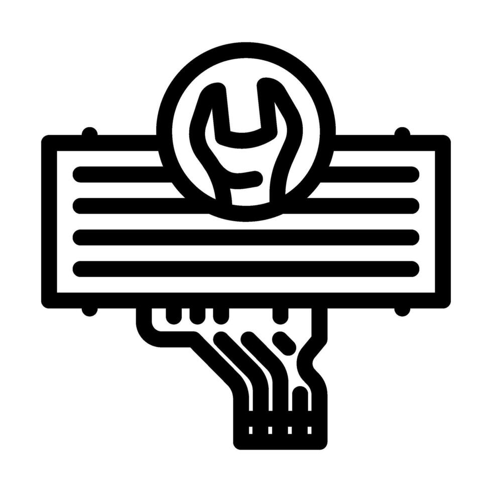 keyboard replacement repair computer line icon vector illustration