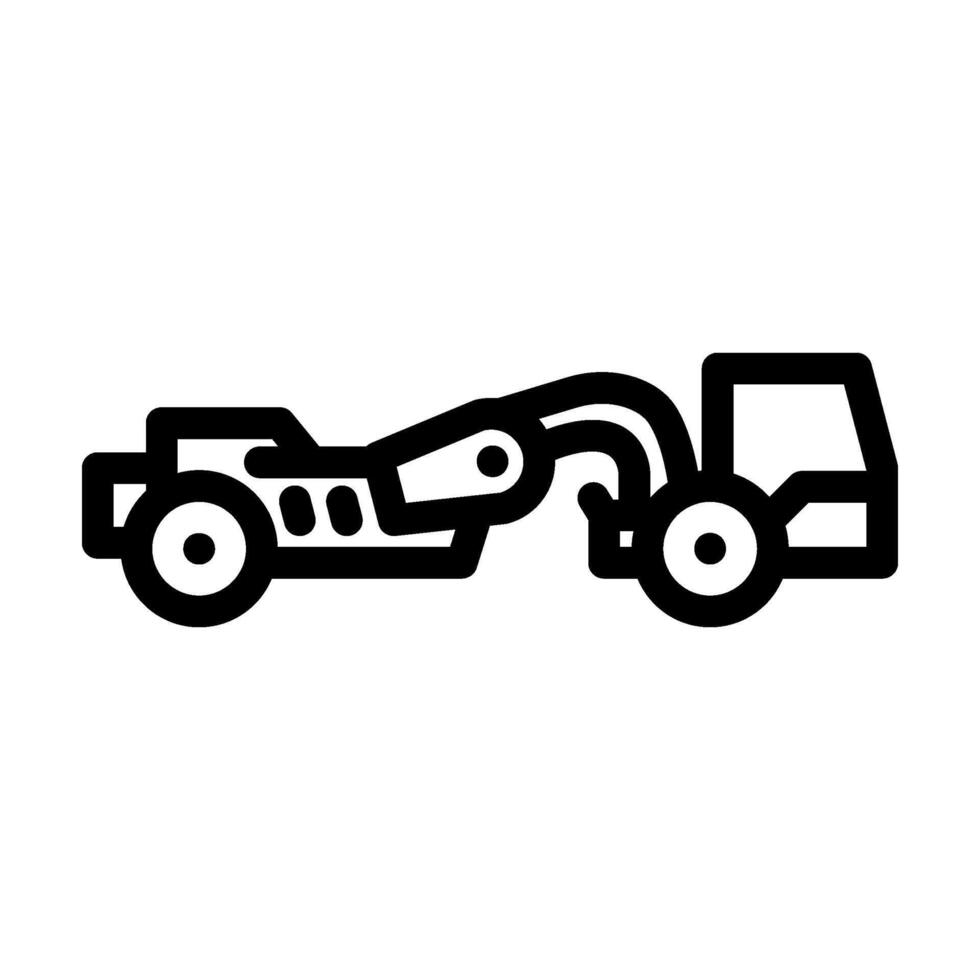 scraper machine construction vehicle line icon vector illustration