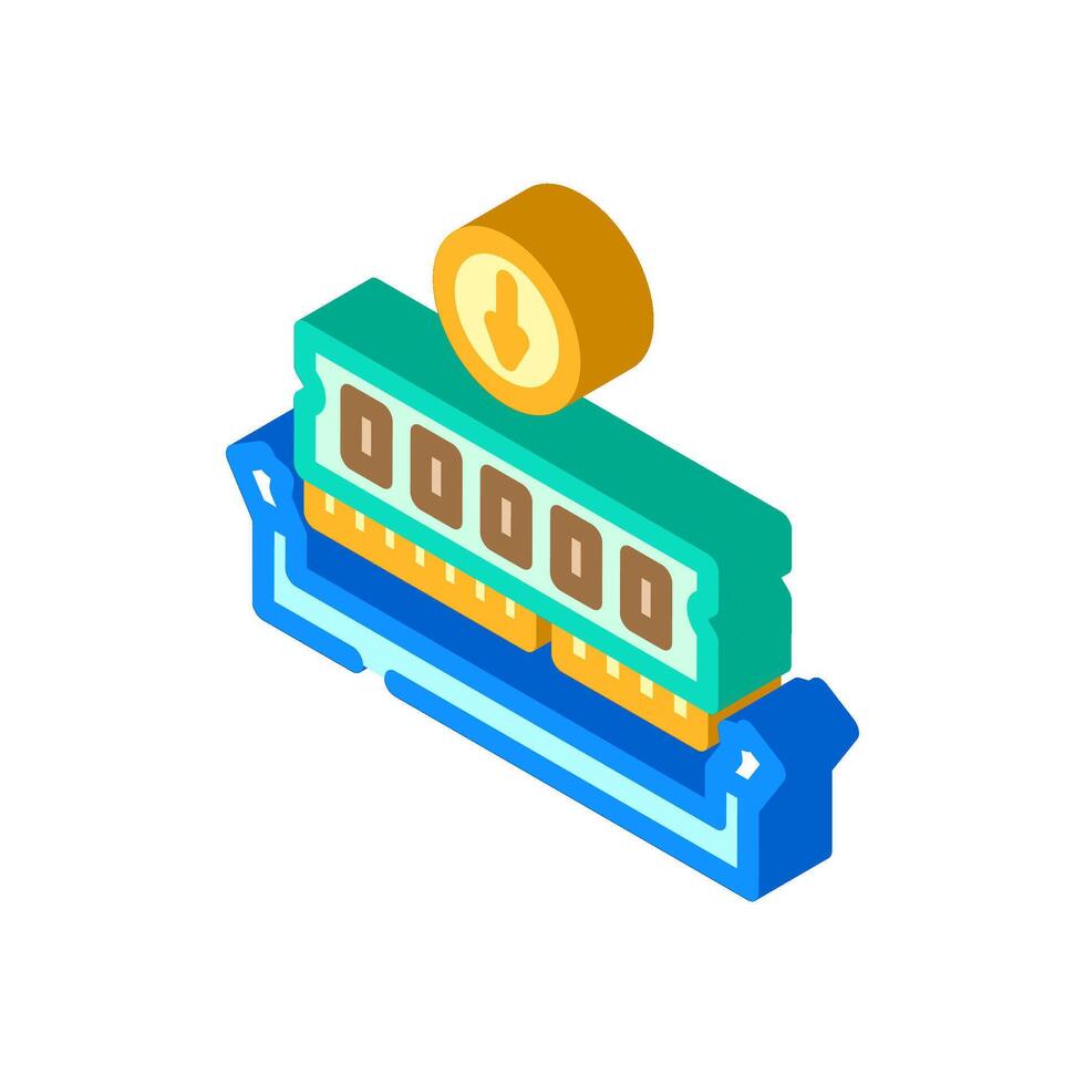 ram installation repair computer isometric icon vector illustration