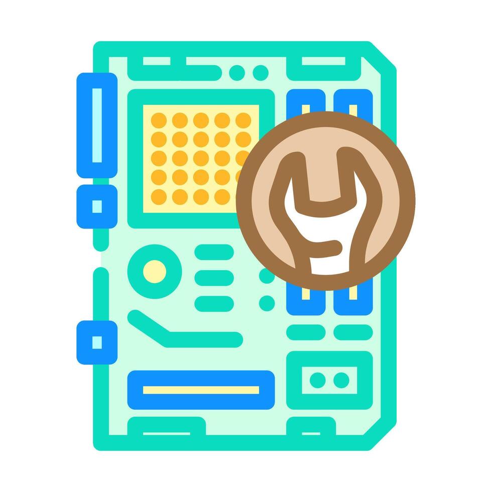 motherboard repair computer color icon vector illustration