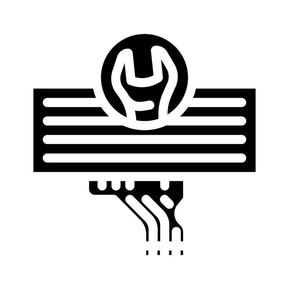 keyboard replacement repair computer glyph icon vector illustration