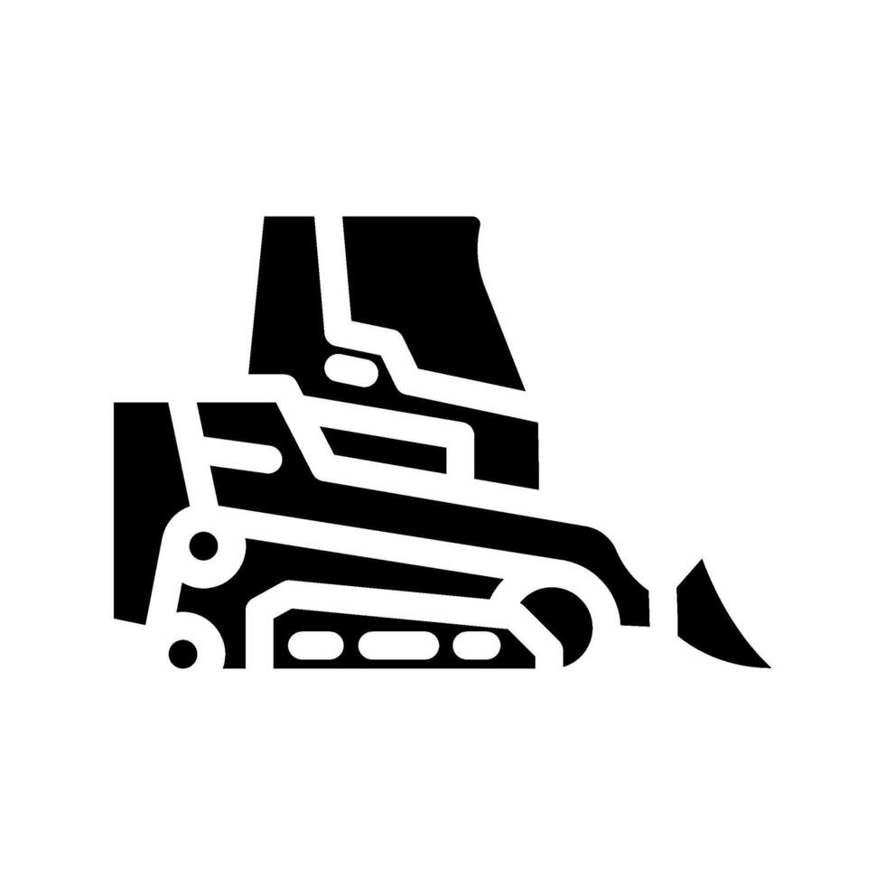 skid steer construction vehicle glyph icon vector illustration