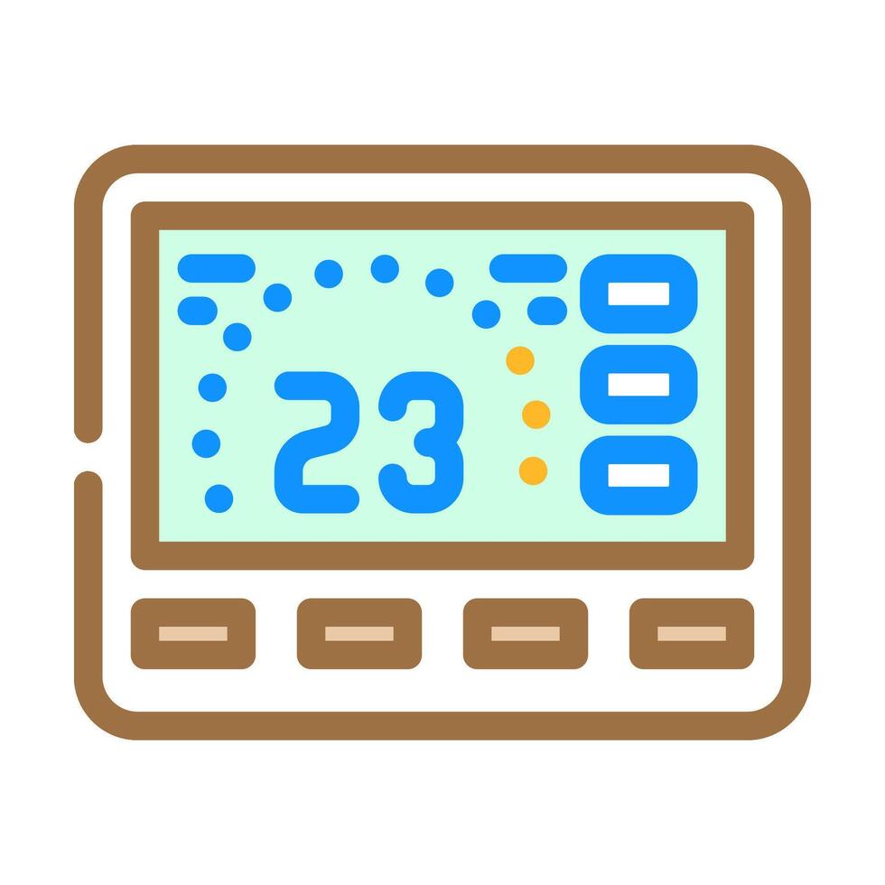 smart thermostat color icon vector illustration