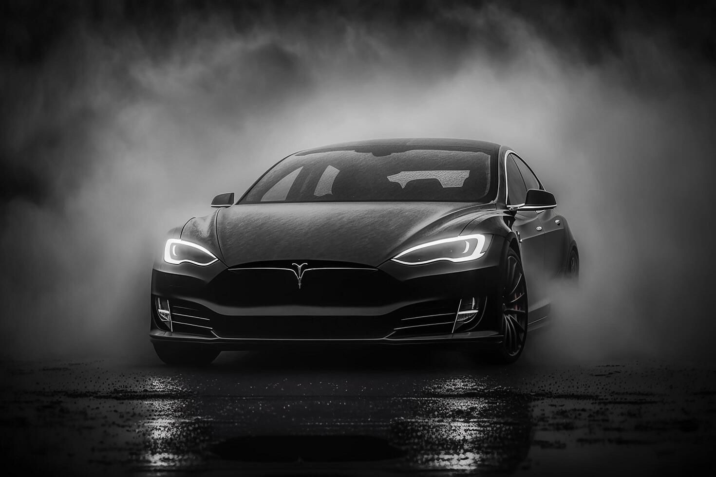 ai generado pulido brillante hermosa negro coche en oscuro aislado antecedentes para sitio web o impresión diseño generativo ai foto