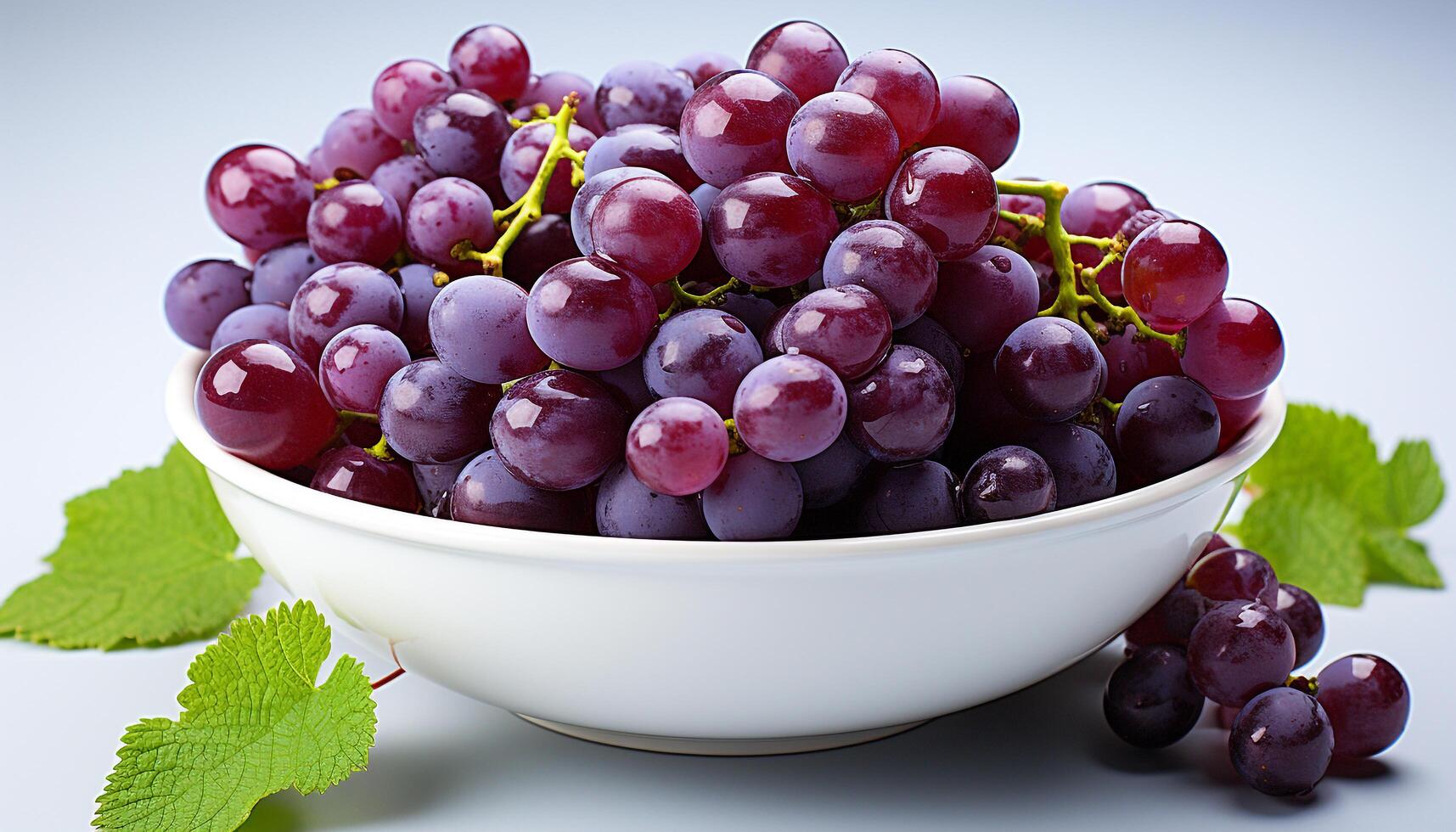 AI generated Fresh, ripe grape fruit in a bowl, nature healthy snack generated by AI photo