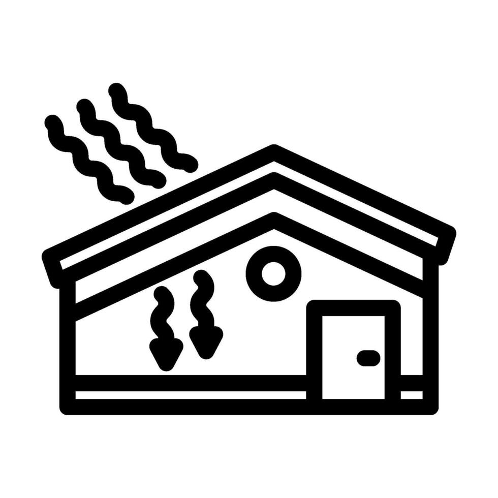 roofing energy efficient line icon vector illustration