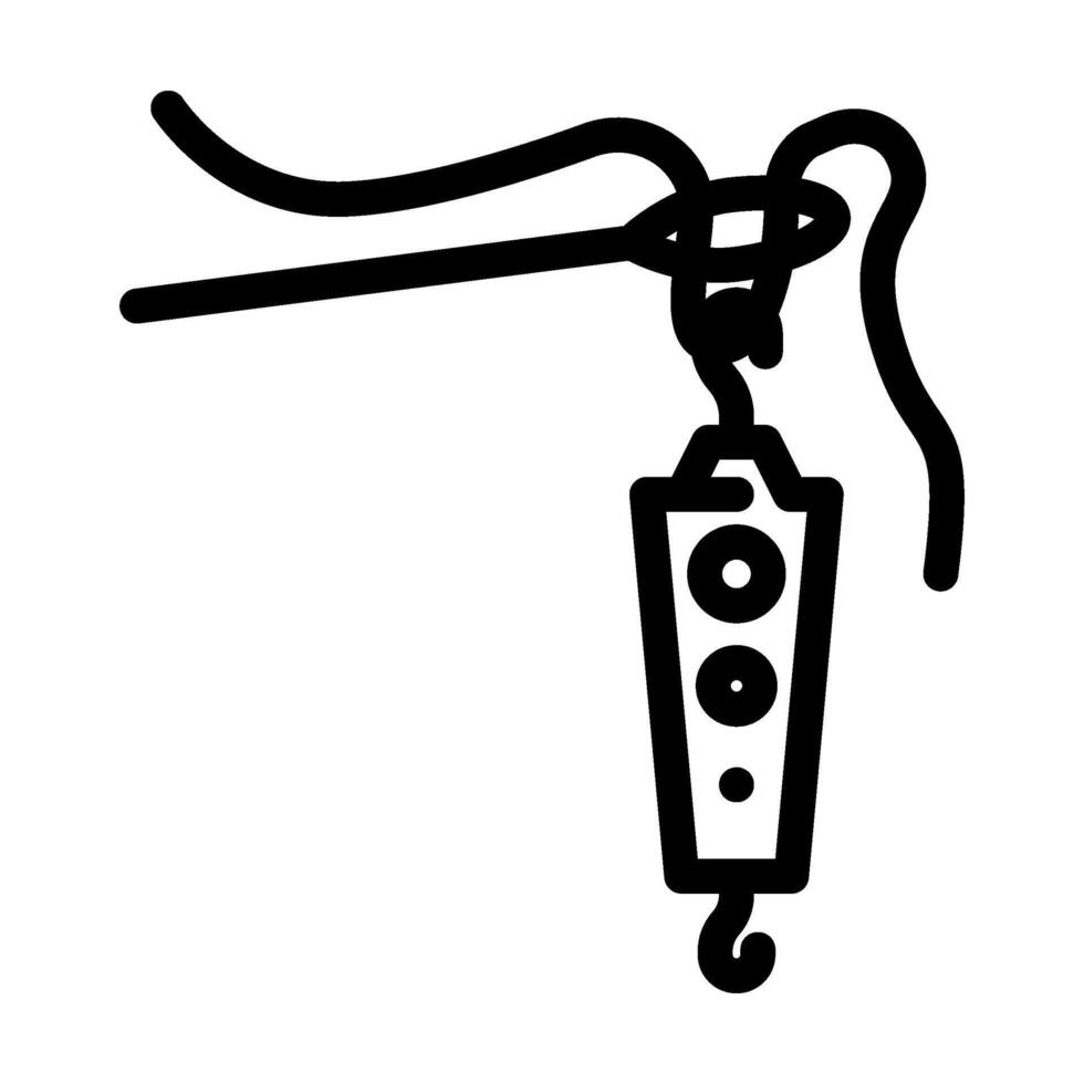 needle threader embroidery hobby line icon vector illustration
