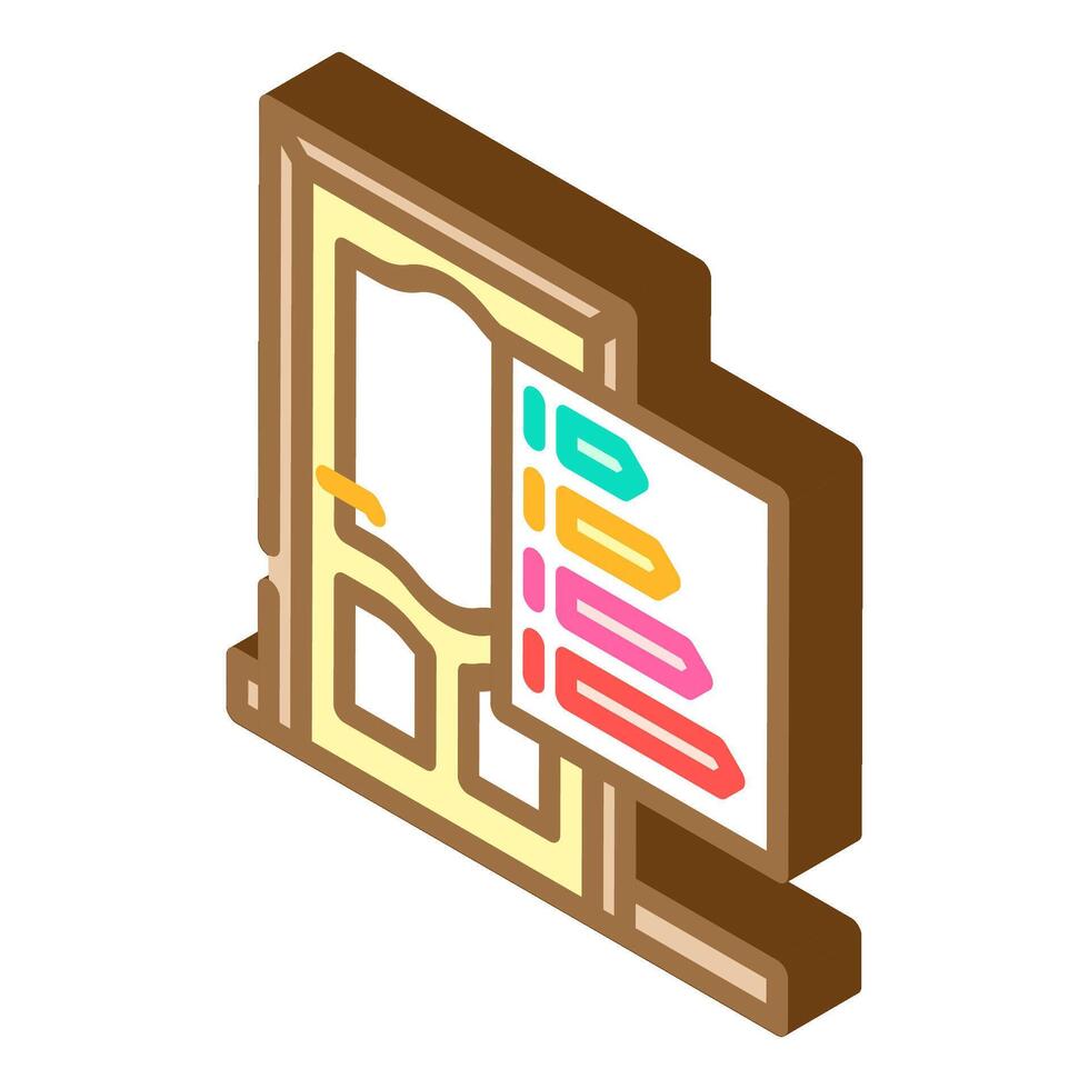 doors energy efficient isometric icon vector illustration