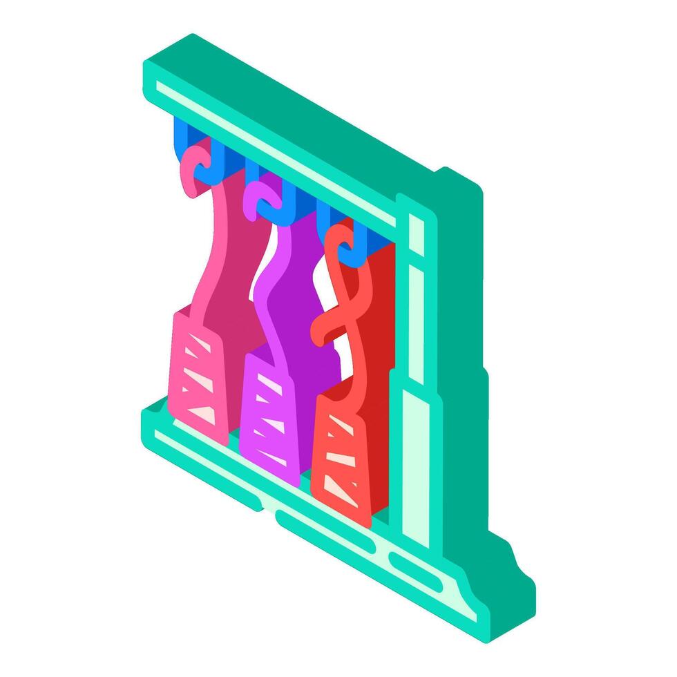 thread spools embroidery hobby isometric icon vector illustration