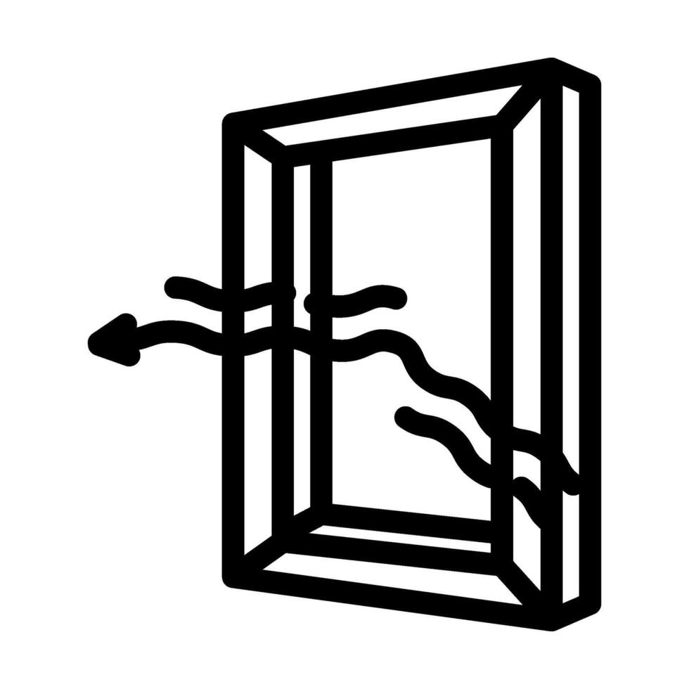 ventanas energía eficiente línea icono vector ilustración