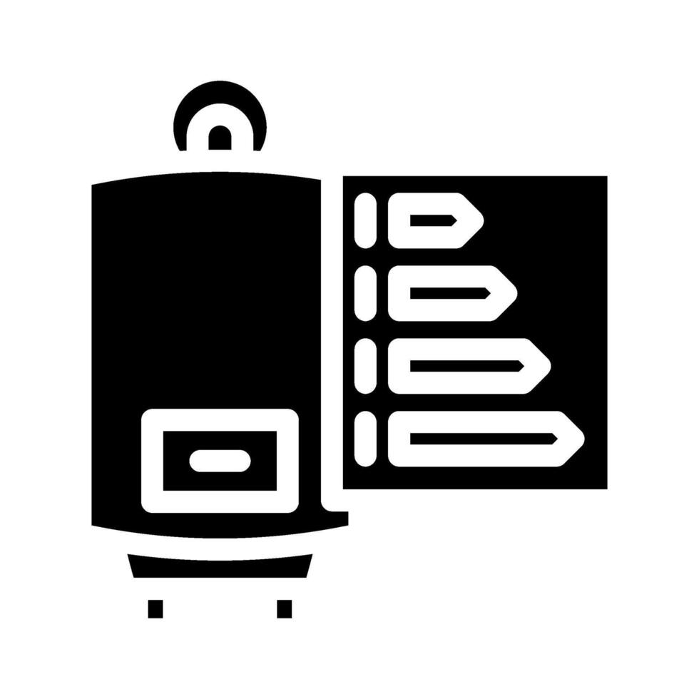 water heater efficient glyph icon vector illustration