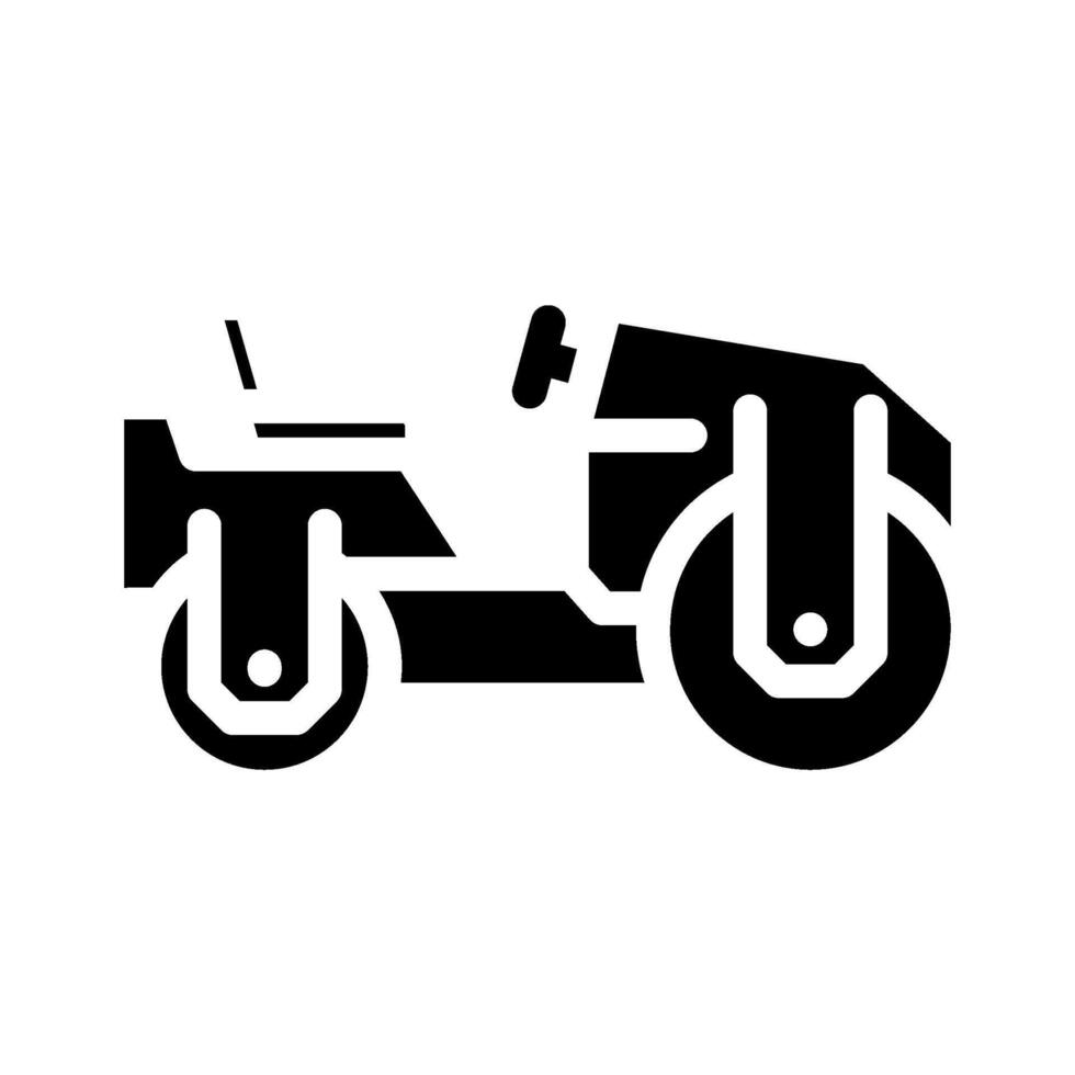 compaction roller construction vehicle glyph icon vector illustration