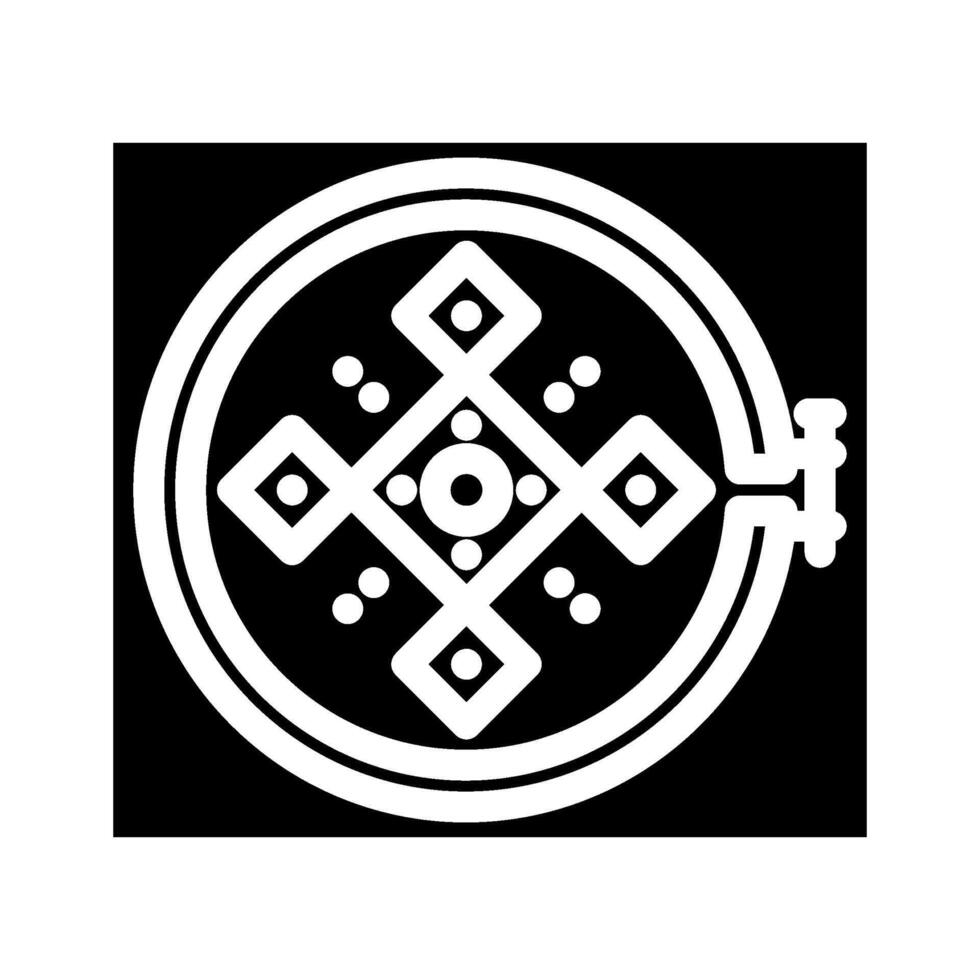 cross stitch pattern embroidery hobby glyph icon vector illustration