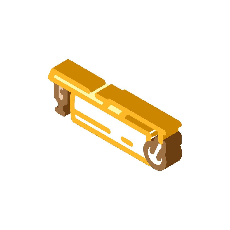 grading blade construction vehicle isometric icon vector illustration