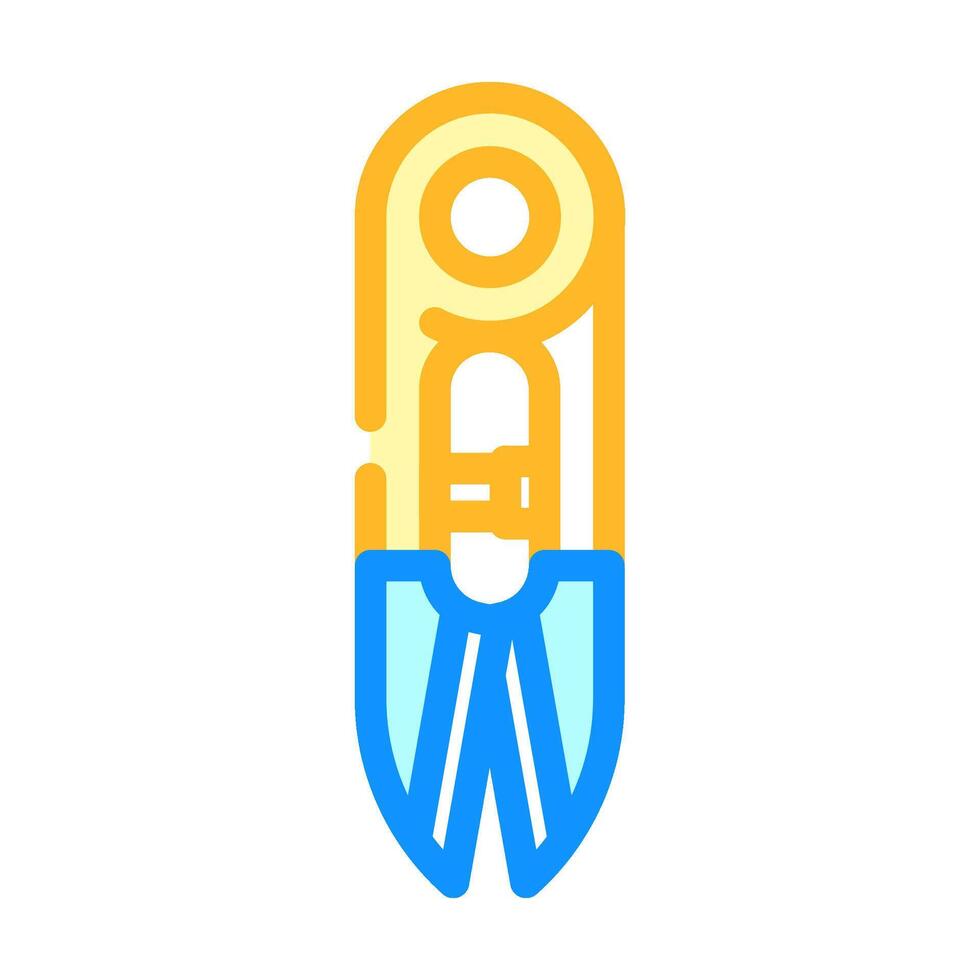 scissors embroidery hobby color icon vector illustration