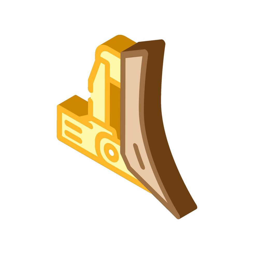 dozer blade construction vehicle isometric icon vector illustration