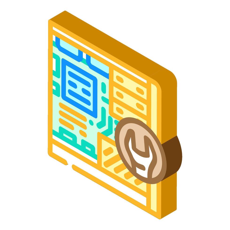 computer maintenance repair isometric icon vector illustration