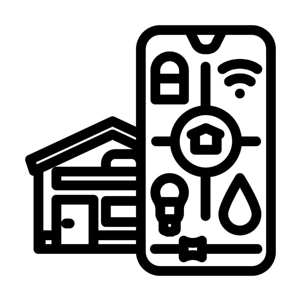 home automation efficient line icon vector illustration