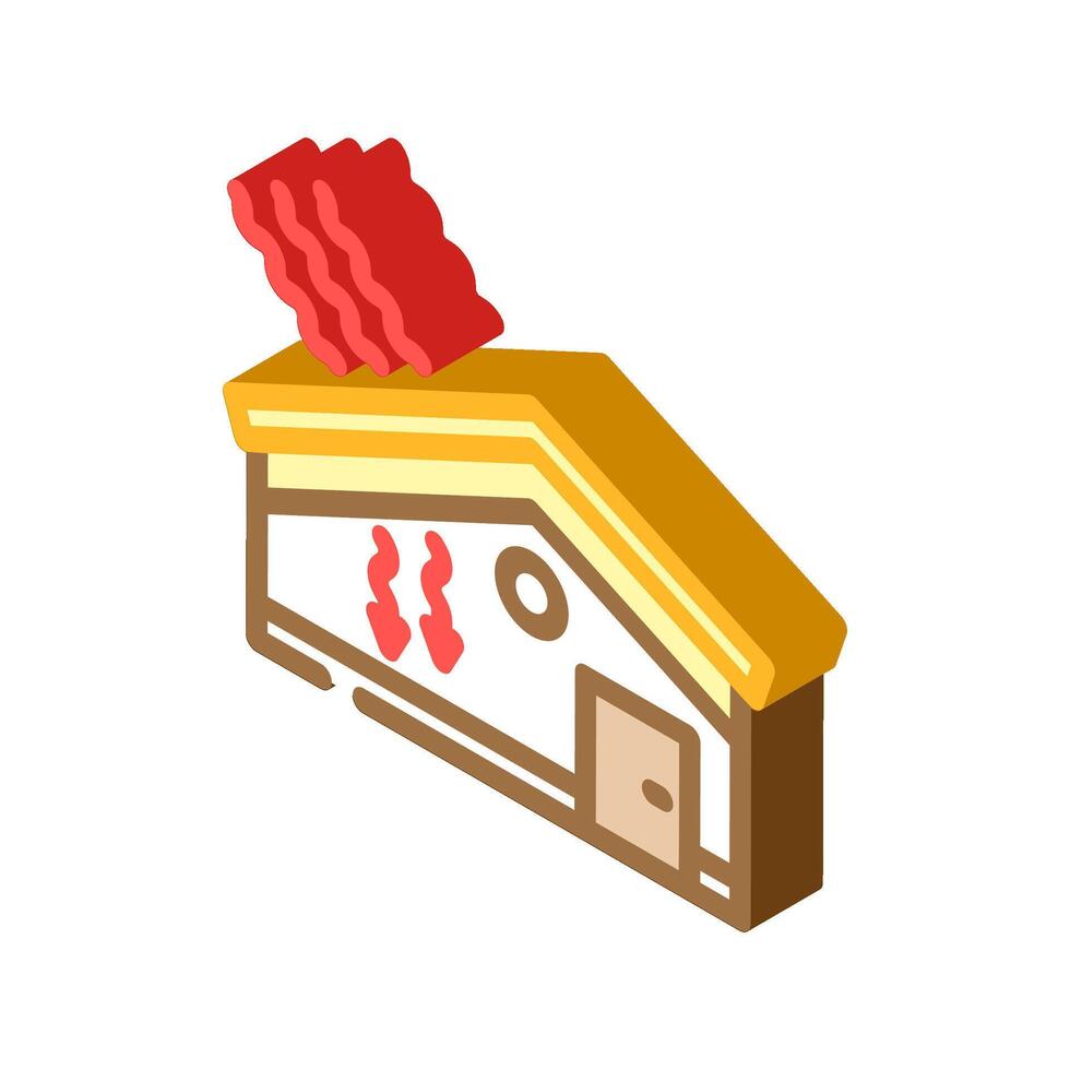 roofing energy efficient isometric icon vector illustration