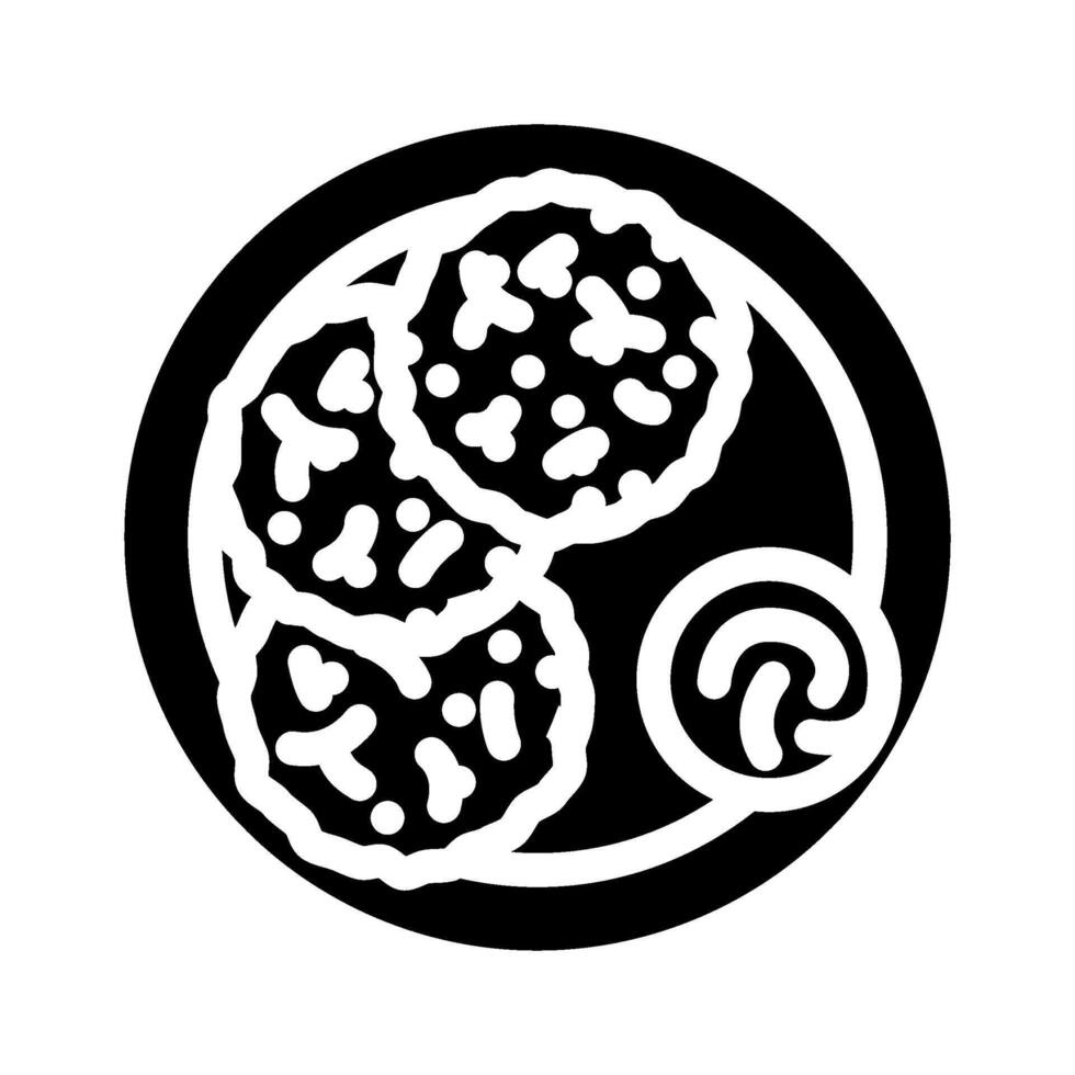 kimchi pancakes korean cuisine glyph icon vector illustration