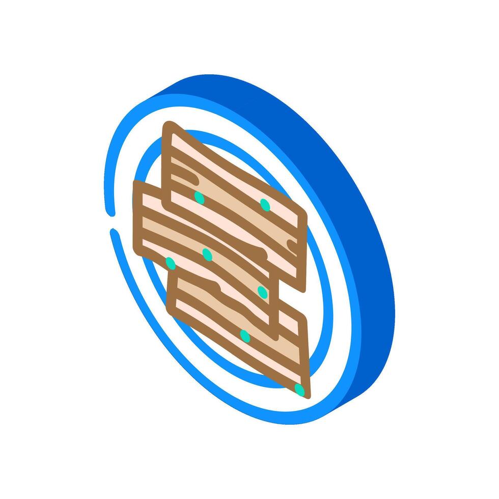 samgyeopsal korean cuisine isometric icon vector illustration