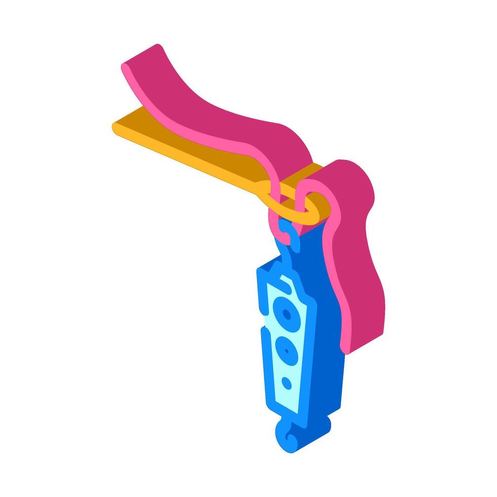 needle threader embroidery hobby isometric icon vector illustration