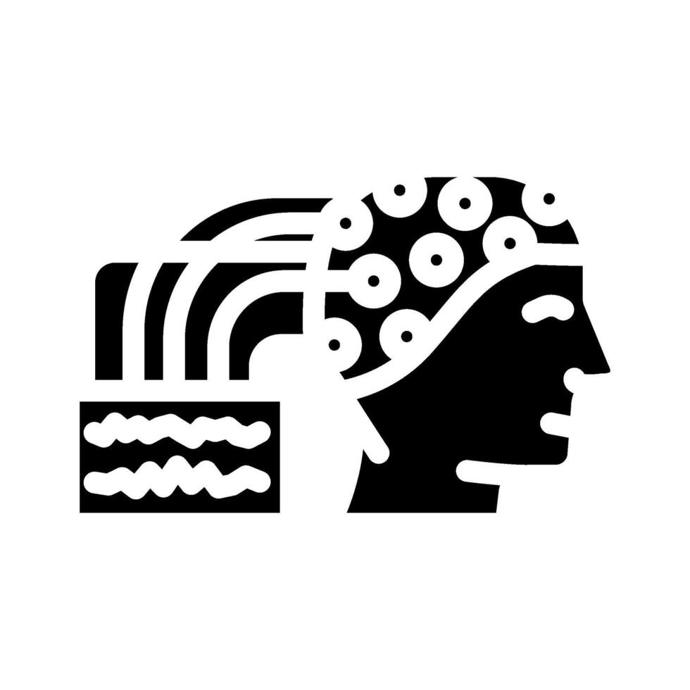 eeg monitoring neuroscience neurology glyph icon vector illustration
