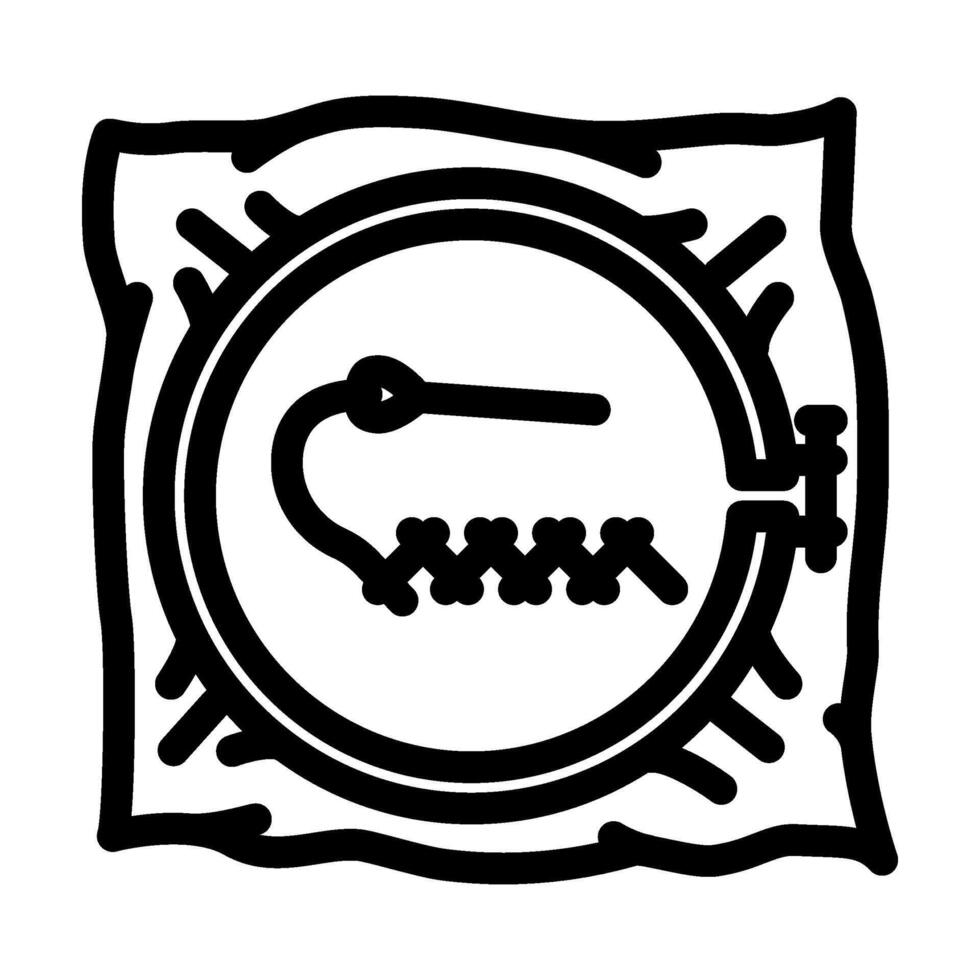 stitches embroidery hobby line icon vector illustration