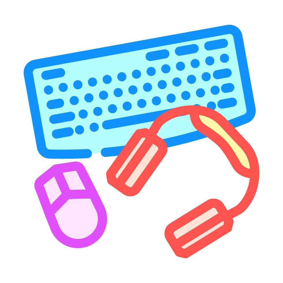 peripheral setup repair computer color icon vector illustration