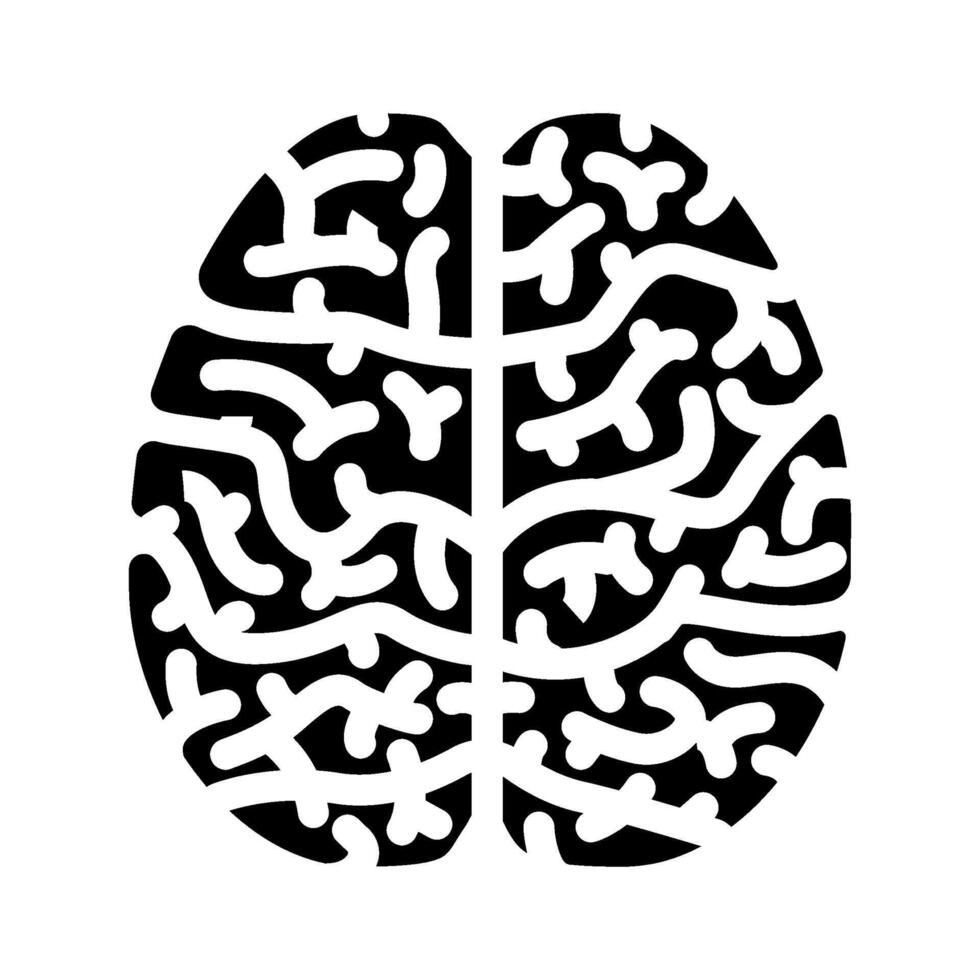 brain mapping neuroscience neurology glyph icon vector illustration