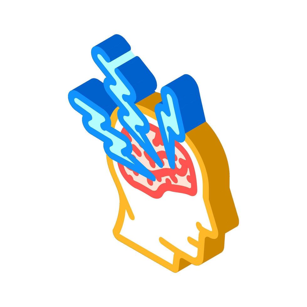 neurological disorders neuroscience neurology isometric icon vector illustration