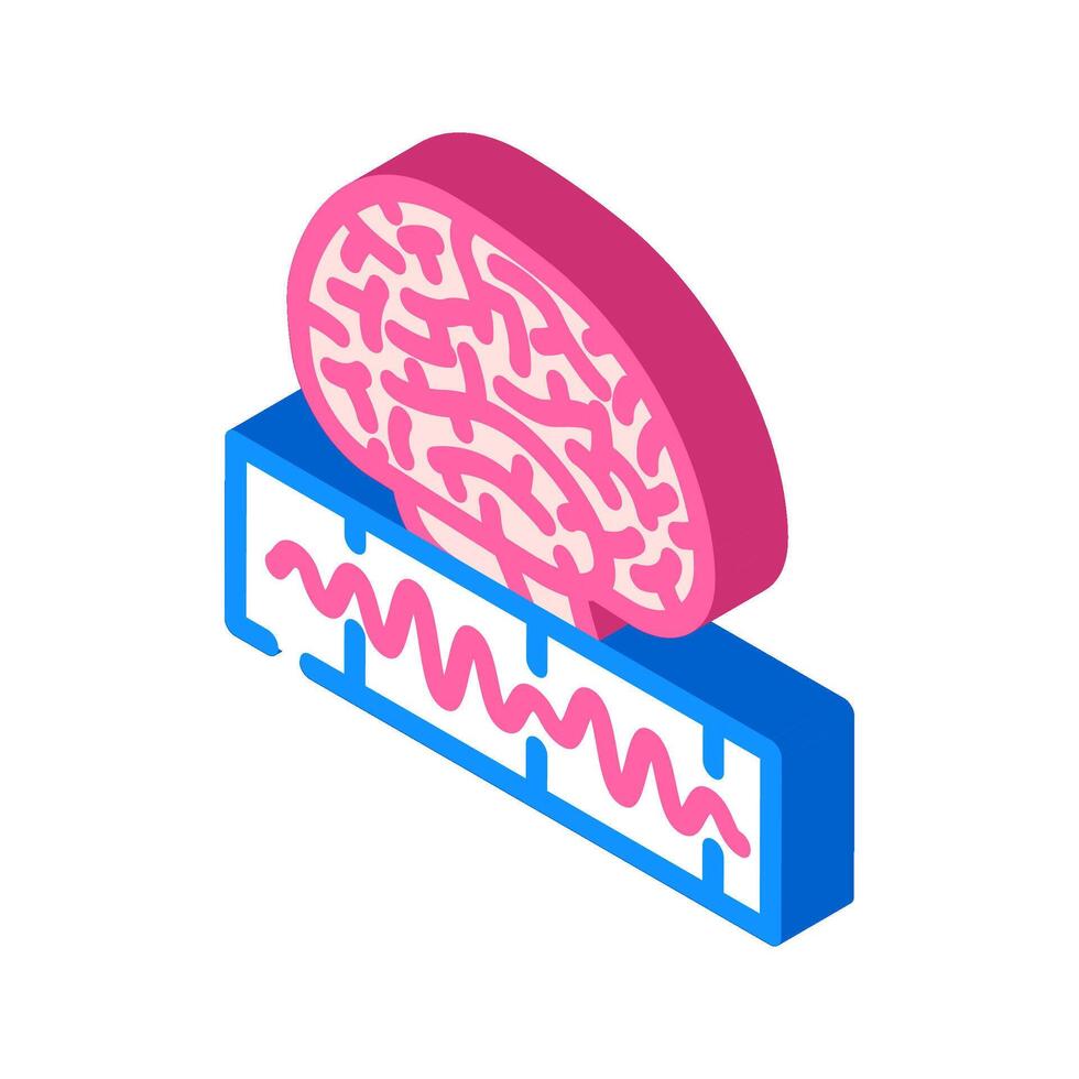 ondas cerebrales neurociencia neurología isométrica icono vector ilustración