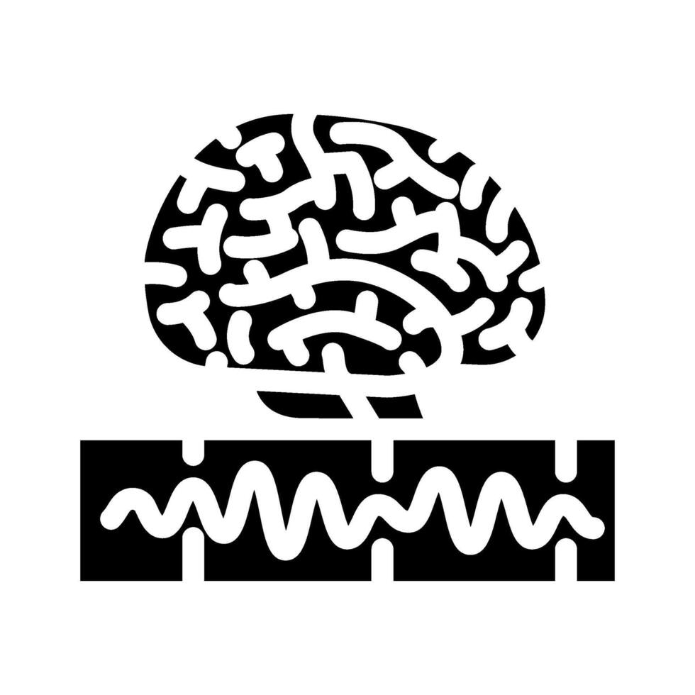 brainwaves neuroscience neurology glyph icon vector illustration