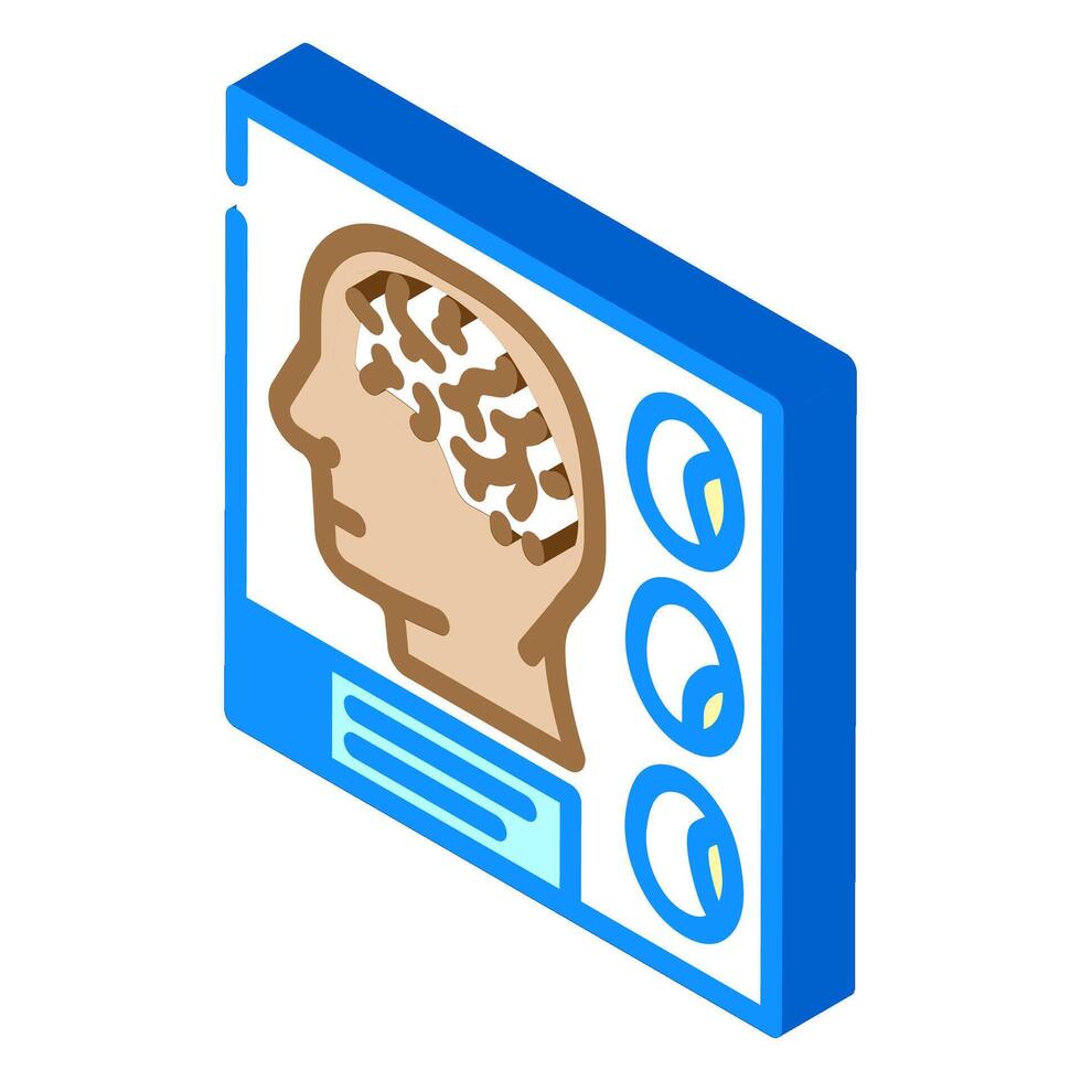 neuroimaging neuroscience neurology isometric icon vector illustration