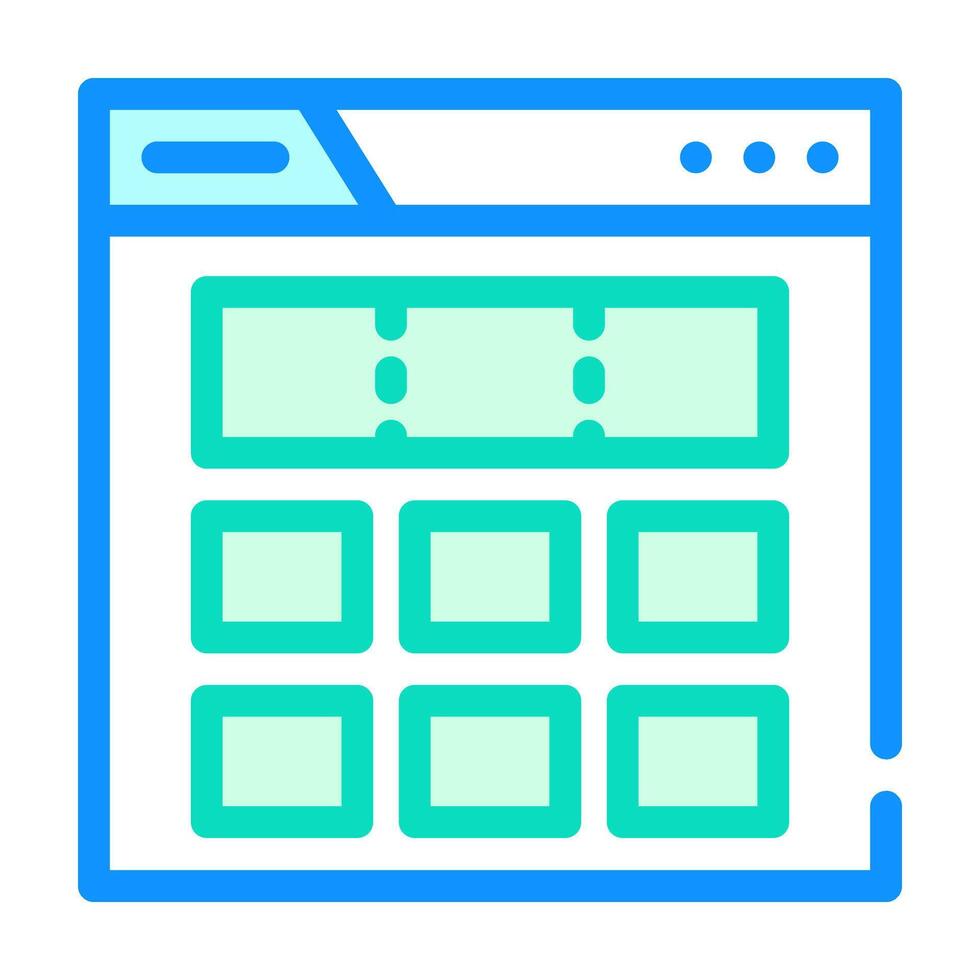 grid system ux ui design color icon vector illustration