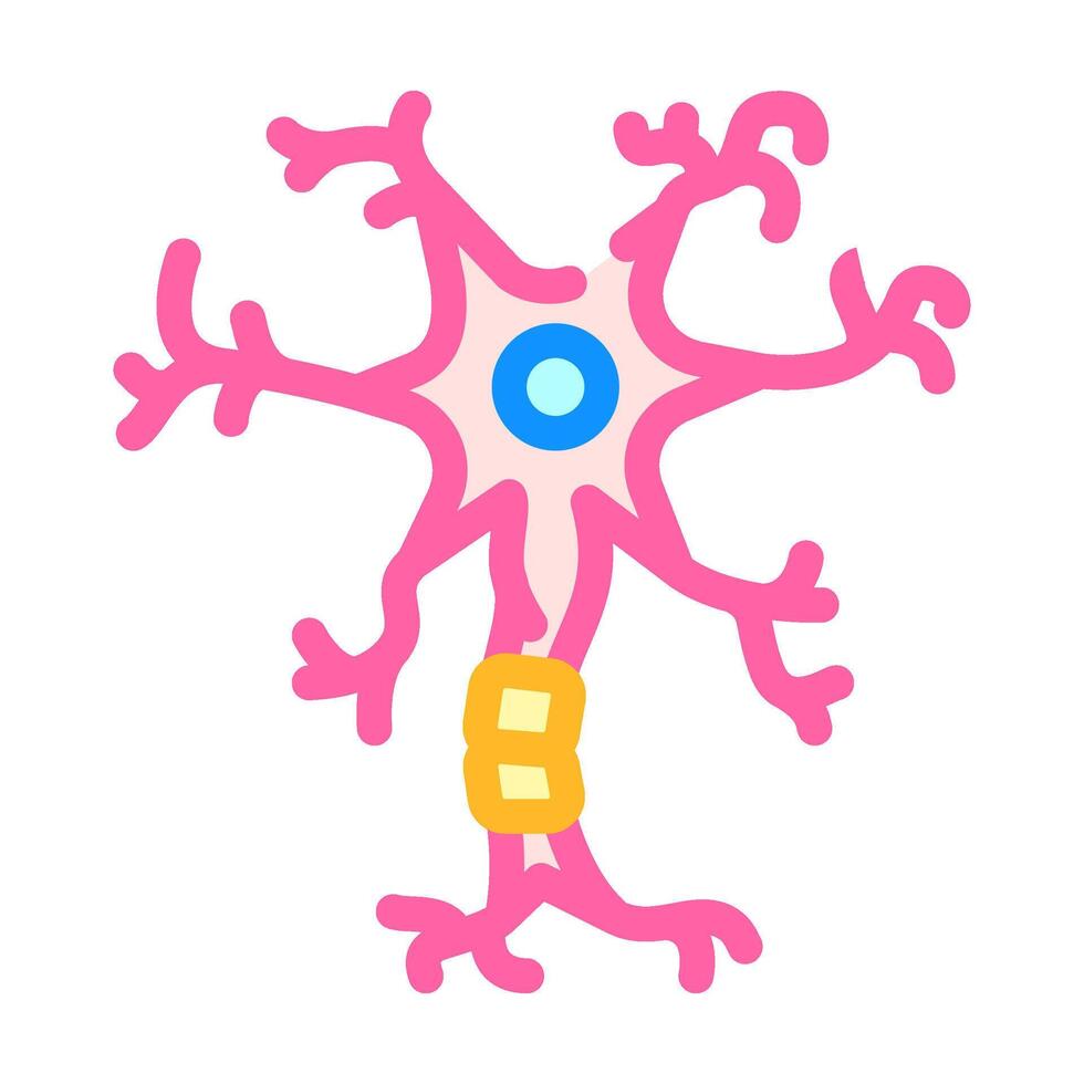 neurona estructura neurociencia neurología color icono vector ilustración