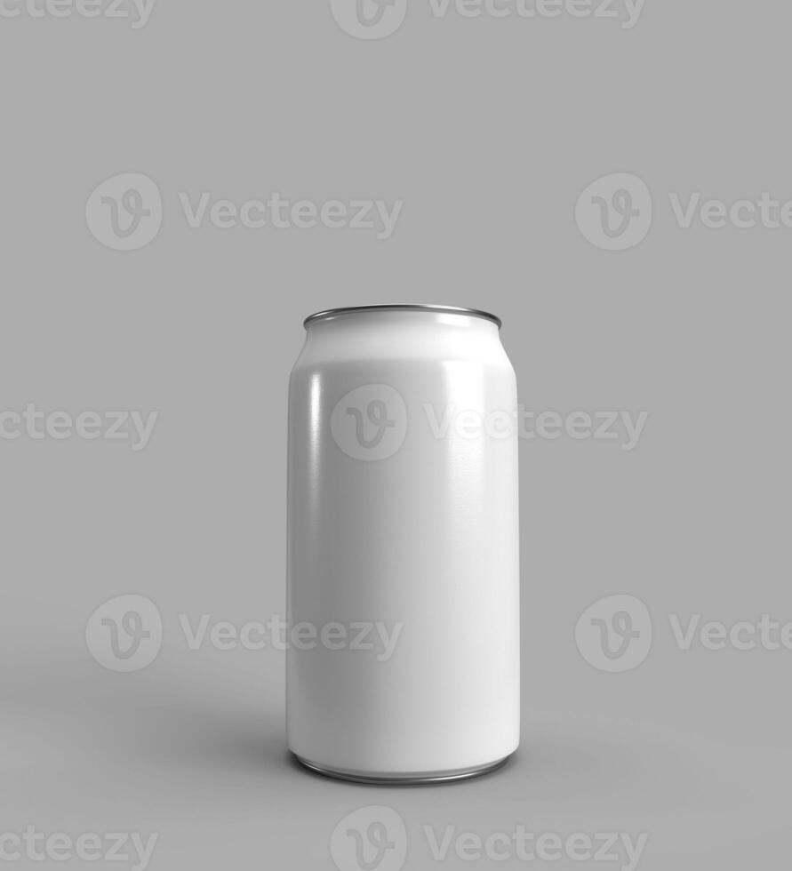 Can white isolated mock up object icon template design empty background dicut package metal product tin aluminium liquid plastic drink beverage water alcohol branding canister beer label vertical photo