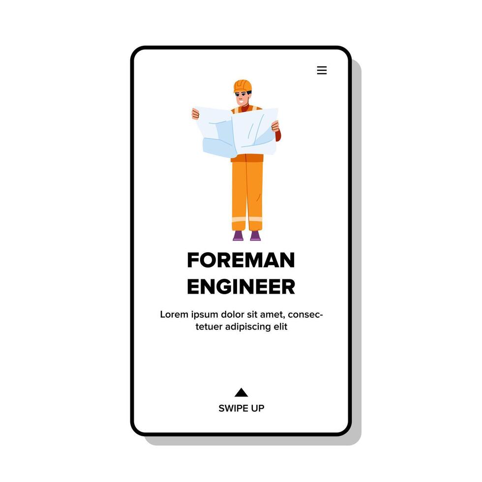 contractor foreman engieer vector