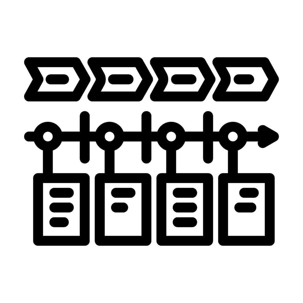 user journey map ux ui design line icon vector illustration