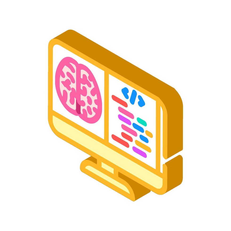 neuroinformatics neuroscience neurology isometric icon vector illustration