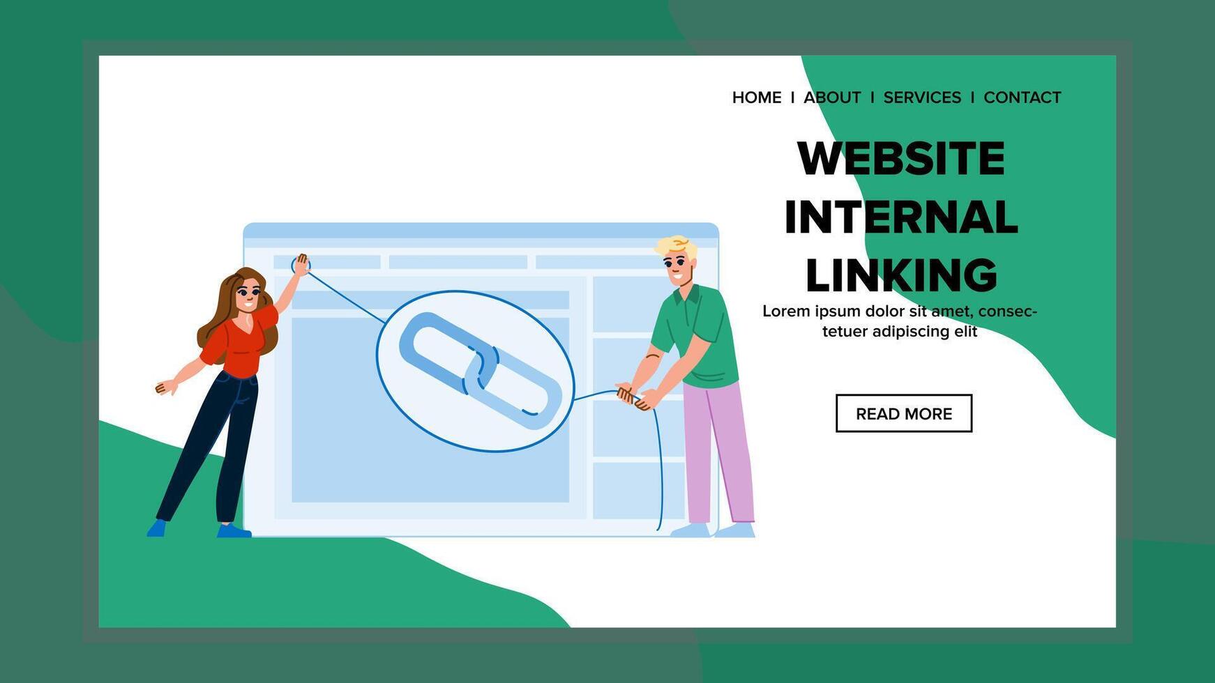 web website internal linking vector