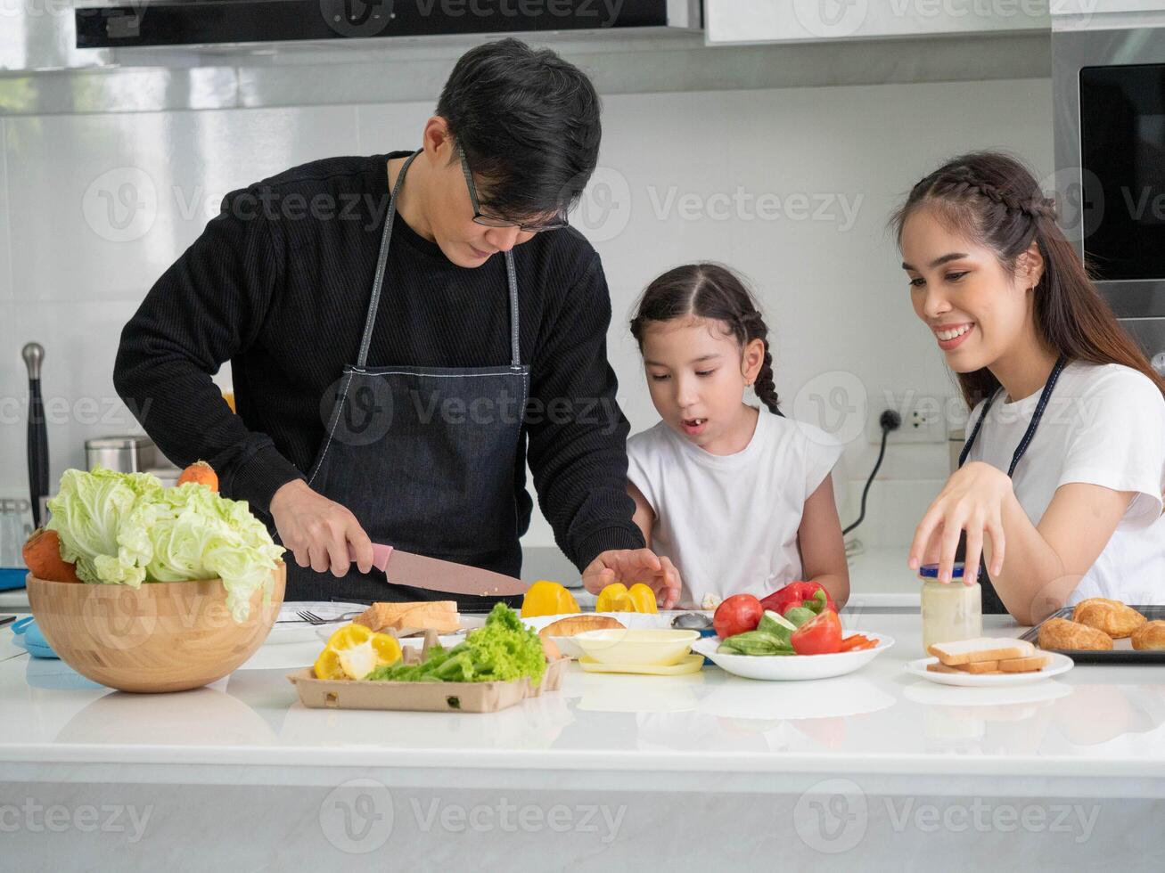 family cooking kitchen indoor room mother father kid child food daughter woman man girl adult meal domestic life son preparation lunch enjoyment dinner love family cooking lifestyle daughter photo