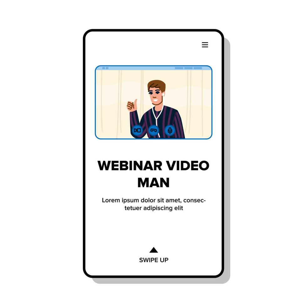 professional webinar video man vector