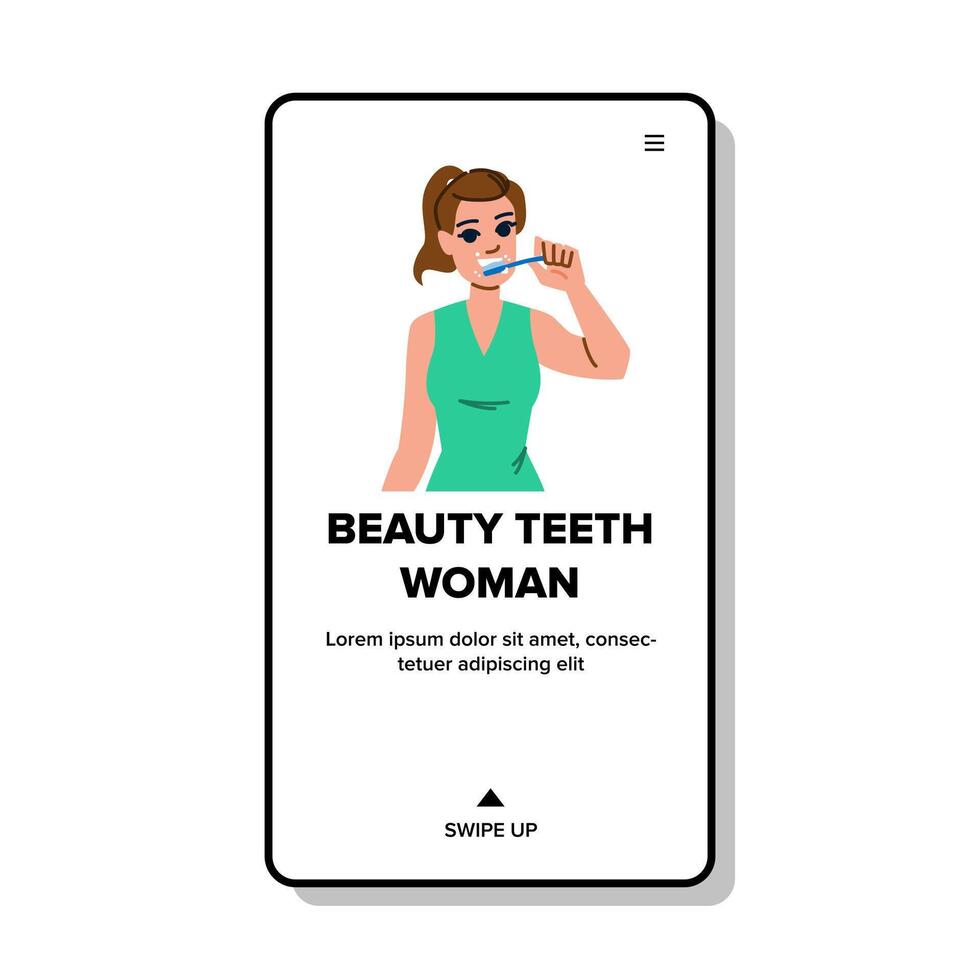 cara belleza dientes mujer vector